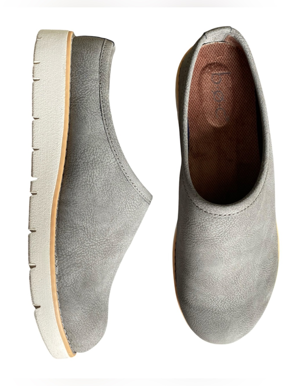 B.O.C Born Kelly Light Grey Slate Slip On Comfort Clogs Mules Size 8.5 / 40
